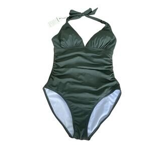 East Elegant Green One Place Swimsuit Size L New